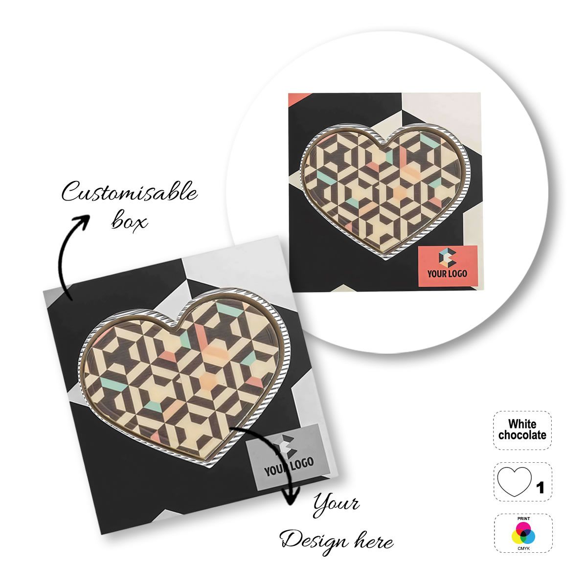 LOGO CHOCO4MAT A - barre de chocolat imprimable, formes diverses, 182x132x15 mm | GL811110B