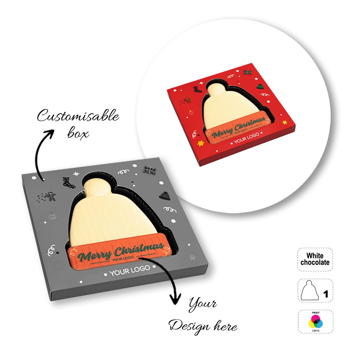 LOGO CHOCO4MAT A - barre de chocolat imprimable, formes diverses, 135x135x15 mm | GL811110C