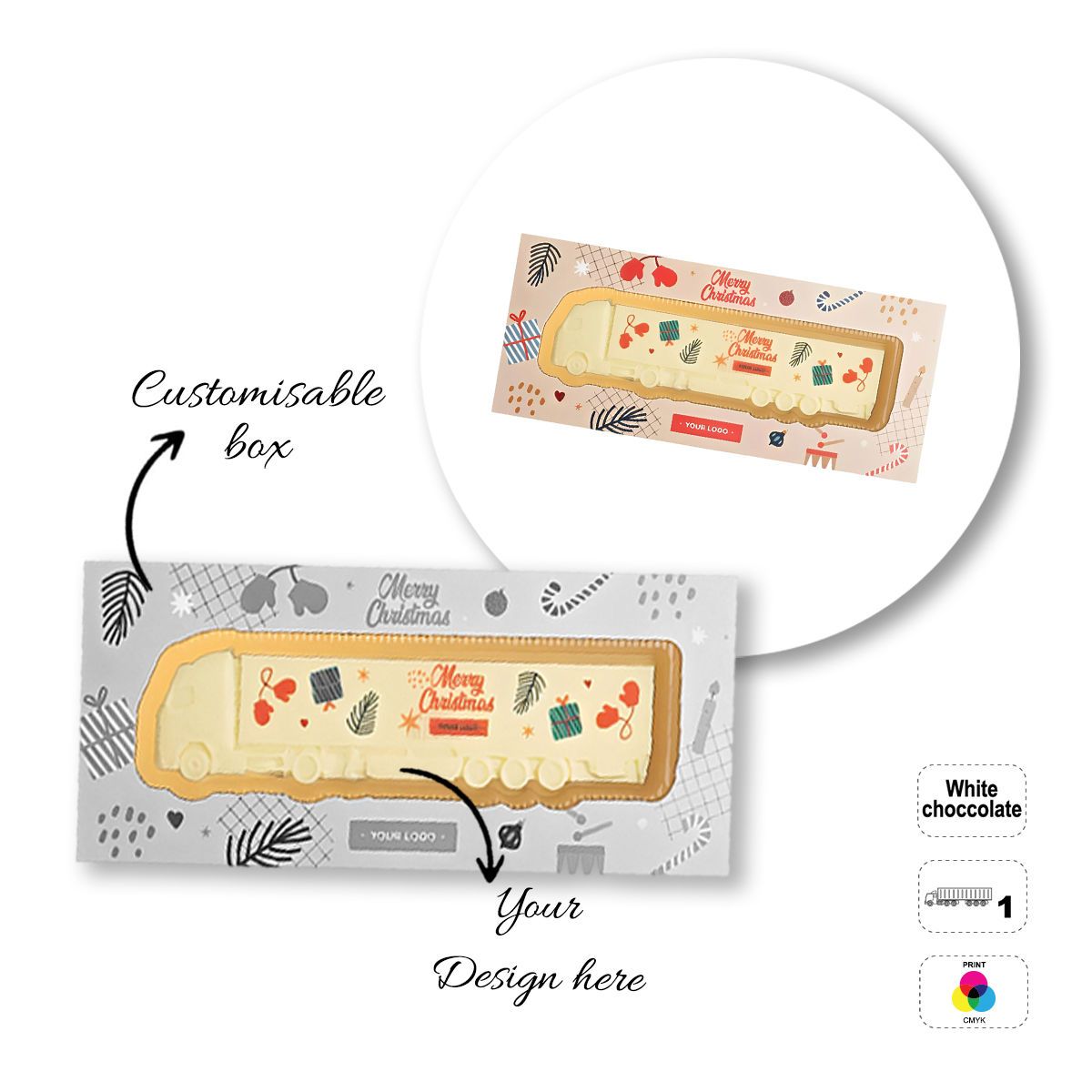 LOGO CHOCO4MAT B - barre de chocolat imprimable, formes diverses, 232x98x20 mm | GL811111B