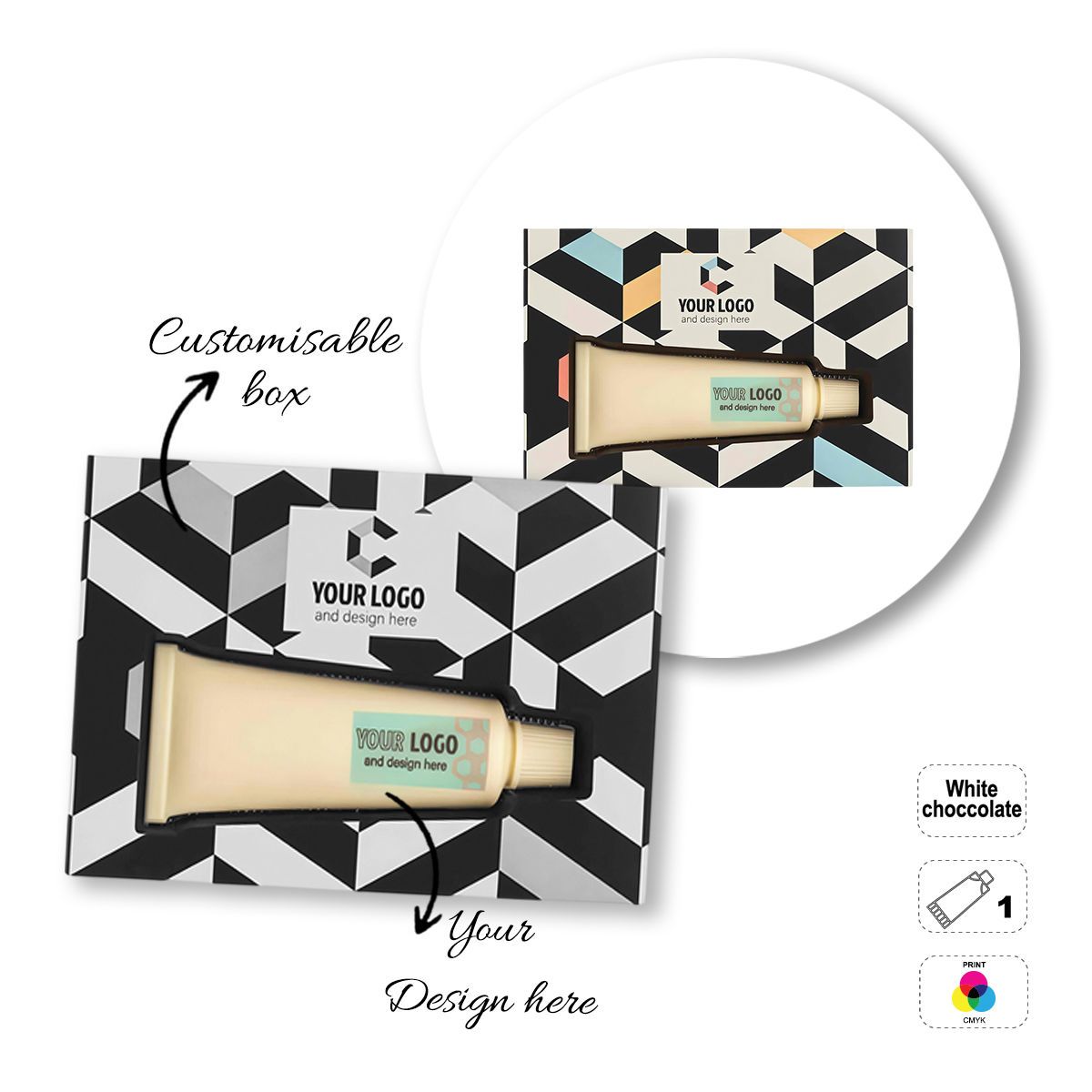 LOGO CHOCO4MAT B - barre de chocolat imprimable, formes diverses, 190x128x25 mm | GL811111C