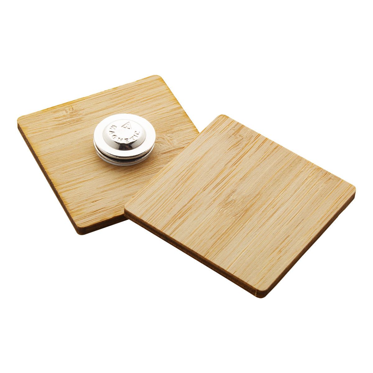 BOOBADGE - Badge en bambou 45×45 mm | HG716415C