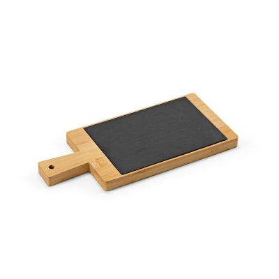 CLAUDEL - Planche à découper en ardoise et bambou, poignée et craie