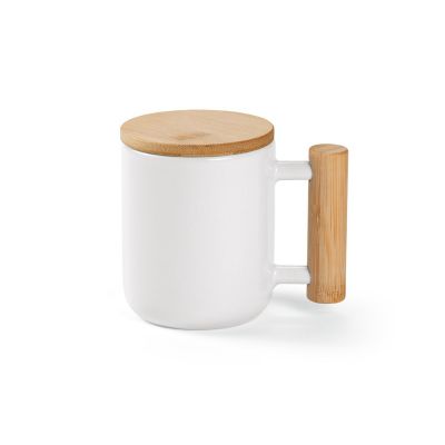 DOURO - Mug céramique, bouchon /anse en bambou 380 ml. Sublimation