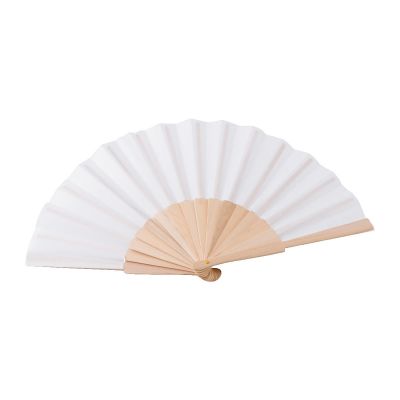 ROSANNE - Eventail en bois et en rPET dans une boîte cadeau kraft 