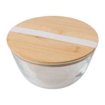 ISABEAU - Saladier en verre et bambou 