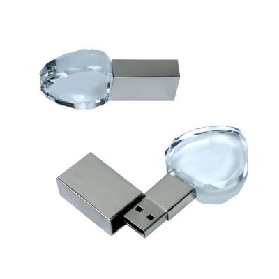 CRYSTAL HEART - Clé USB en verre en forme de cœur