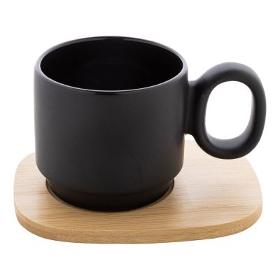 KAGUYA - Mug en céramique avec plateau en bambou