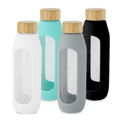 TIDAN -Bouteille de 600 ml en verre borosilicate avec grip en silicone