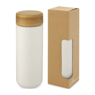LUMI -Gobelet en céramique de 300 ml avec couvercle en bambou