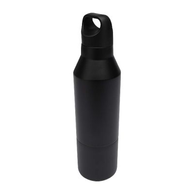 ODESSY -Bouteille isotherme de 600 ml en acier inoxydable recyclé RCS avec gobelet de 300 ml