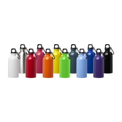 OREGON -Bouteille d'eau de 400 ml simple paroi en acier recyclé certifié RCS avec mousqueton