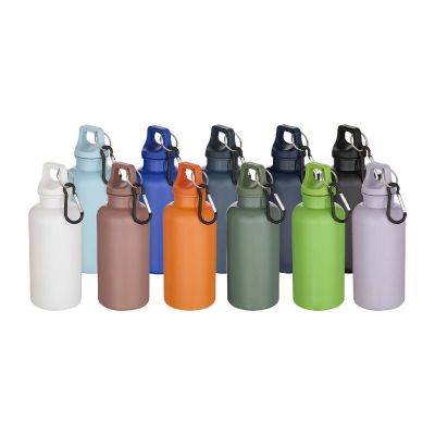OREGON -Bouteille d’eau de 400 ml en plastique recyclé uni certifié RCS avec mousqueton