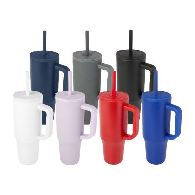 BRADY -Gobelet isotherme 900 ml certifié RCS avec paille en silicone