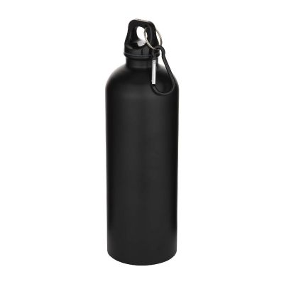 OREGON -Bouteille d’eau de 750 ml en acier inoxydable à simple paroi certifiée RCS, recyclé mat avec mousqueton