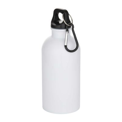 STEELBOTTLE 400 -Bouteille d’eau Oregon de 400 ml en acier inoxydable recyclé à simple paroi certifié RCS avec mousqueton (impression par subl
