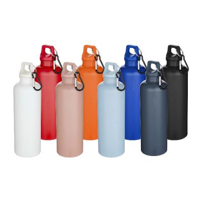 OREGON -Bouteille d’eau de 750 ml en plastique recyclé uni certifié RCS avec mousqueton