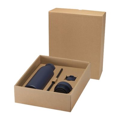ILLUMINA -Bouteille d’eau te de 650 ml en acier inoxydable recyclé à double paroi RCS avec couvercle 3 pièces