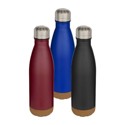 COVE -Bouteille d’eau de 500 ml en acier inoxydable isolée sous vide et à double paroi avec détails en liège