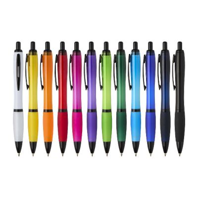 NASH -Stylo bille en plastique recyclé avec garnitures noires (encre noire)