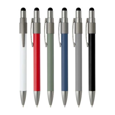 RILL -Stylo bille recyclé RCS avec stylet et toupie antistress (encre bleue)