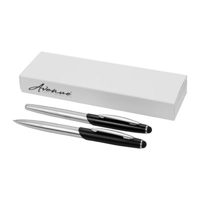 GENEVA -Kit avec Stylo bille stylet et stylo roller (encre bleue)