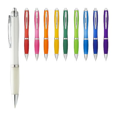 NASH -Stylo bille avec corps et grip colorés (encre bleue)