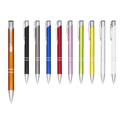 MONETA -Stylo bille rétractable en aluminium anodisé  (encre noire)