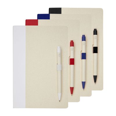 DAIRY DREAM REALIZZATI -Ensemble carnet de notes format A5 et stylo bille, à partir de briques de lait recyclées, Dairy Dream