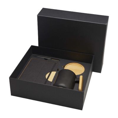 LAURA -Coffret cadeau avec carnet à couverture rigide A5 et stylo bille (encre noire)