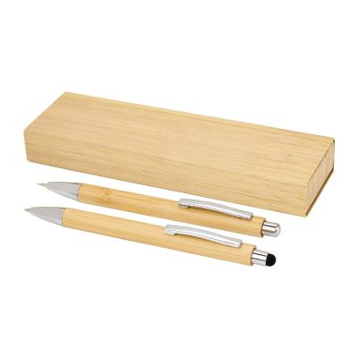 OBLYS -Set stylo bille et porte-mine en bambou (encre noire)