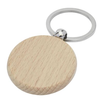 GIOVANNI -Porte-clés rond en bois de hêtre