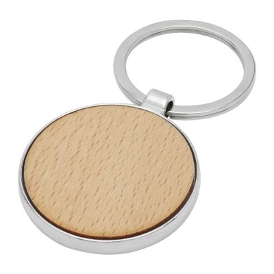 MORENO -Porte-clés rond en bois de hêtre