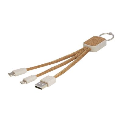 BATES -Câble de charge 3-en-1 en paille de blé et liège