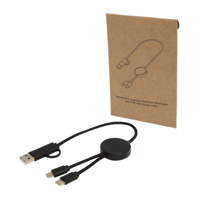 W CITALA -Câble 5 en 1 Citala en plastique recyclé de 30 cm pour la synchronisation des données et la charge rapide de 27 W
