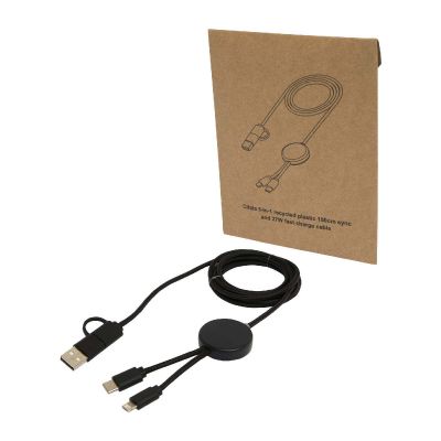 W CITALA -Câble 5 en 1 Citala en plastique recyclé de 150 cm pour la synchronisation des données et la charge rapide de 27 W