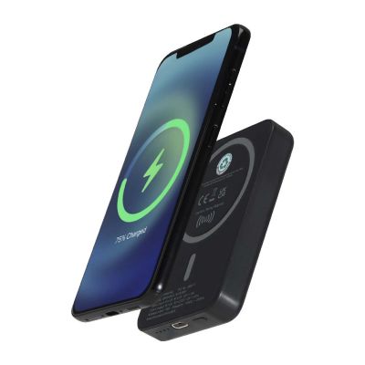 ACRAB -Batterie de secours magnétique sans fil de 5 000 mAh et 15 W avec PD de 20 W - fabriquée en plastique recyclé