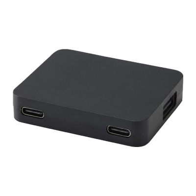 GAIA -Hub USB 4 ports avec sortie USB-A et Type-C et double entrée - fabriqué en plastique recyclé