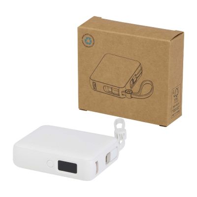 ACRUX -Batterie externe de 10 000 mAh et 35 W pour tablette avec câble Type-C intégré - fabriquée en plastique recyclé