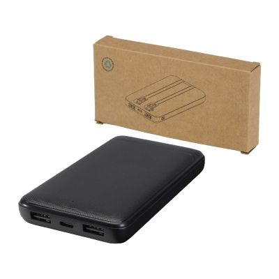 ADHIL -Batterie de secours de 10 000 mAh et 10 W en plastique recyclé avec 2 câbles intégrés