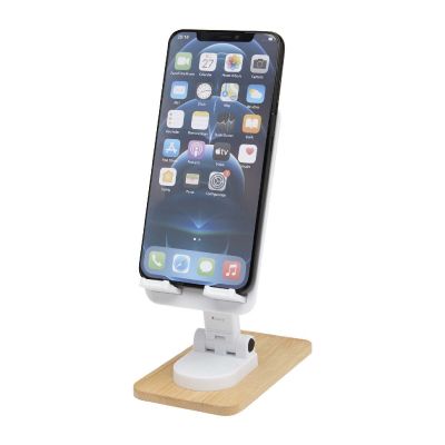 ALFIRK -Support de téléphone de bureau pliable en plastique recyclé avec détails en bambou
