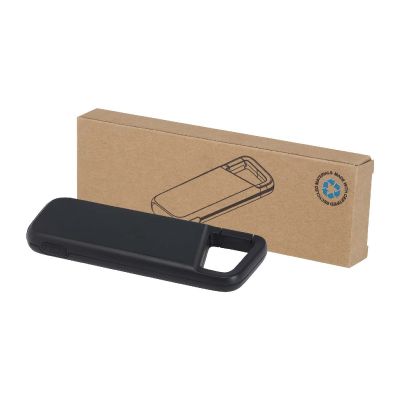 ALKES -Batterie externe de 5 000 mAh et 12 W en plastique recyclé résistante à l’eau avec mousqueton