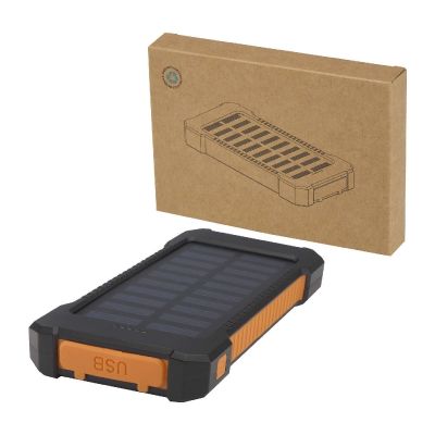 ALTAIR -Batterie de secours solaire robuste de 5 000 mAh et 10 W en plastique recyclé avec lampe de poche intégrée