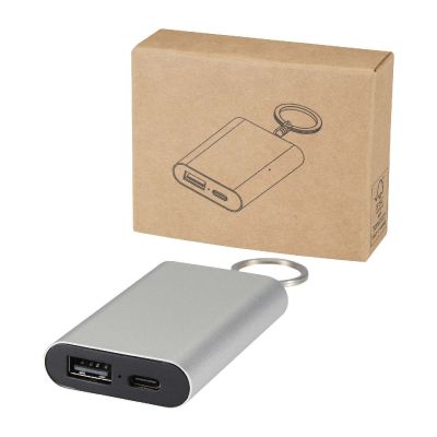 ARCTURUS -Batterie de secours en aluminium recyclé de 2 000 mAh avec porte-clés