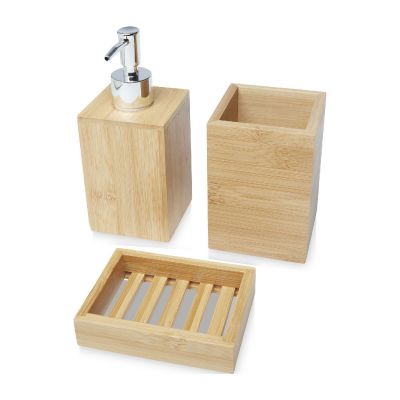 HEDON -Ensemble 3 pièces pour salle de bains en bambou