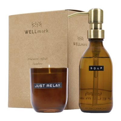 DISCOVERY -Distributeur de savon pour les mains de 250 ml et ensemble de bougies parfumées de 150g Wellmark 