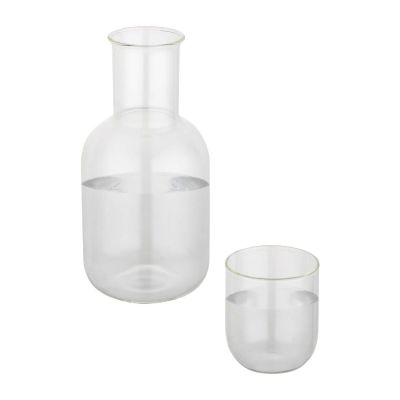 AMELIE -Ensemble carafe et tasse en verre en finition mate