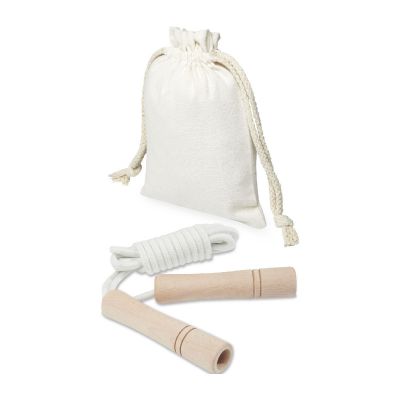 DENISE -Corde à sauter en bois dans une pochette en coton