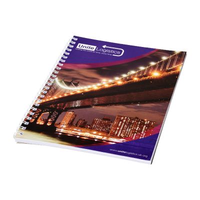 SPIRALBACK A4 -Carnet de notes à spirales A4 Desk-Mate® avec couverture arrière imprimée