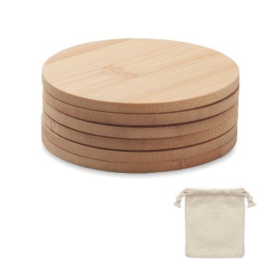BAYIN SET - Lot de 6 sous-verres en bambou