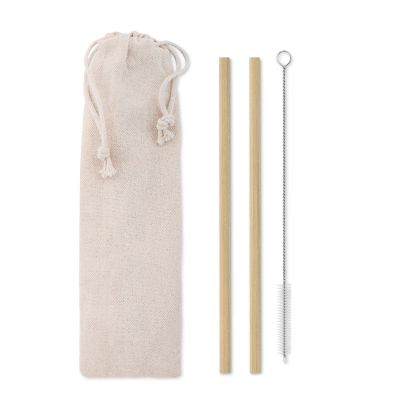 NATURAL STRAW - Paille bambou avec brosse.